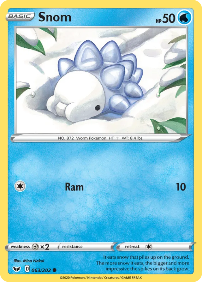 Snom #63 Sword & Shield Pokemon card