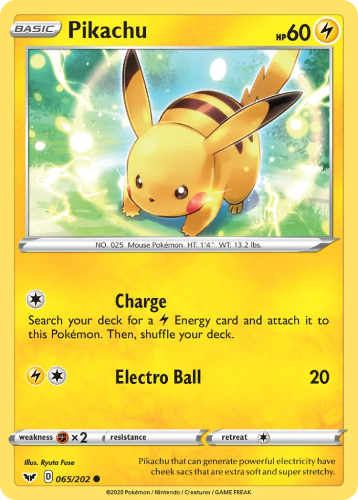 Pikachu #65 Sword & Shield Pokemon card