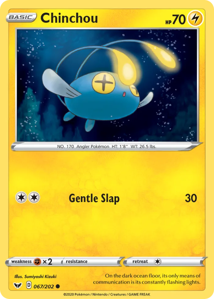 Chinchou #67 Sword & Shield Pokemon card