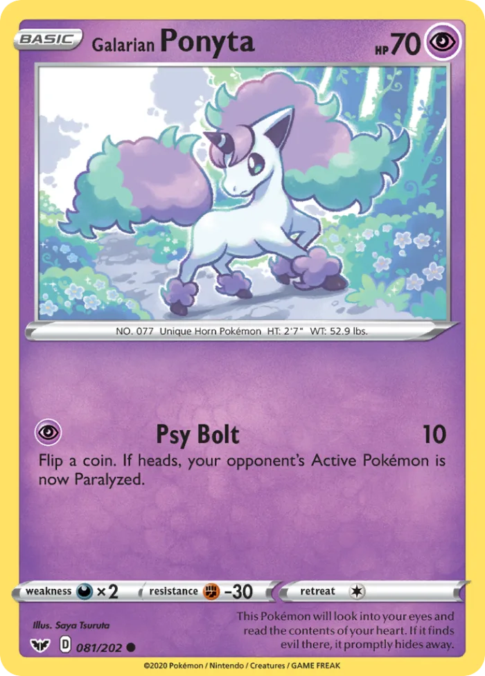 Galarian Ponyta #81 Sword & Shield Pokemon card