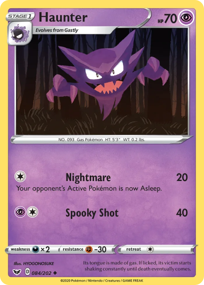 Haunter #84 Sword & Shield Pokemon card