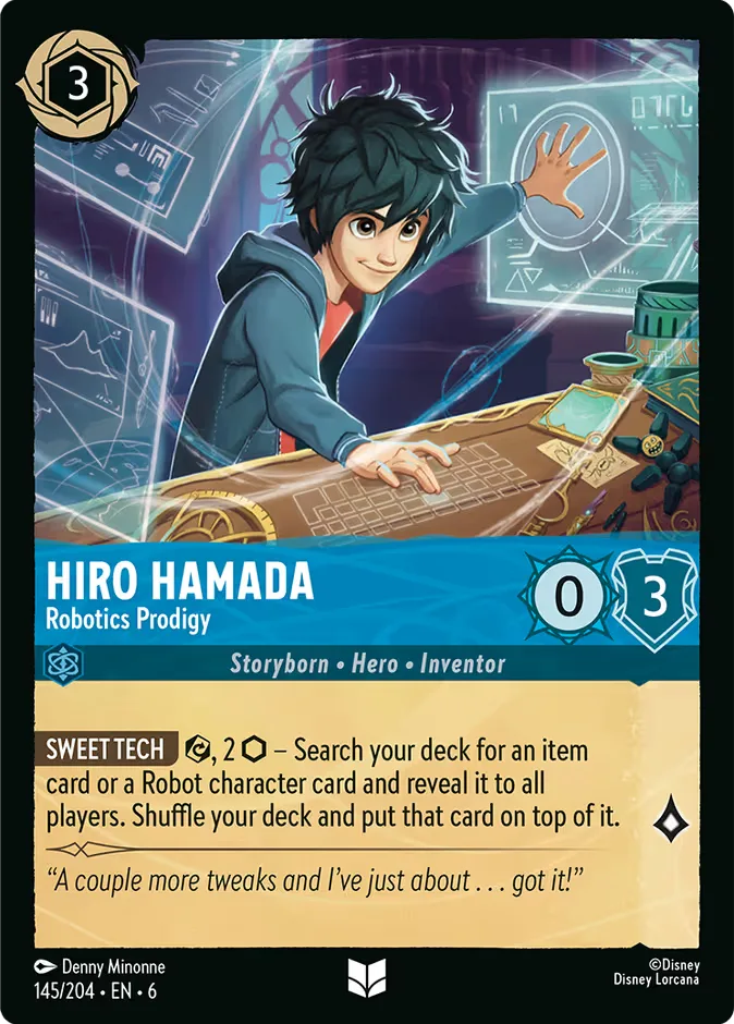 Hiro Hamada #145 Azurite Sea Disney Lorcana card