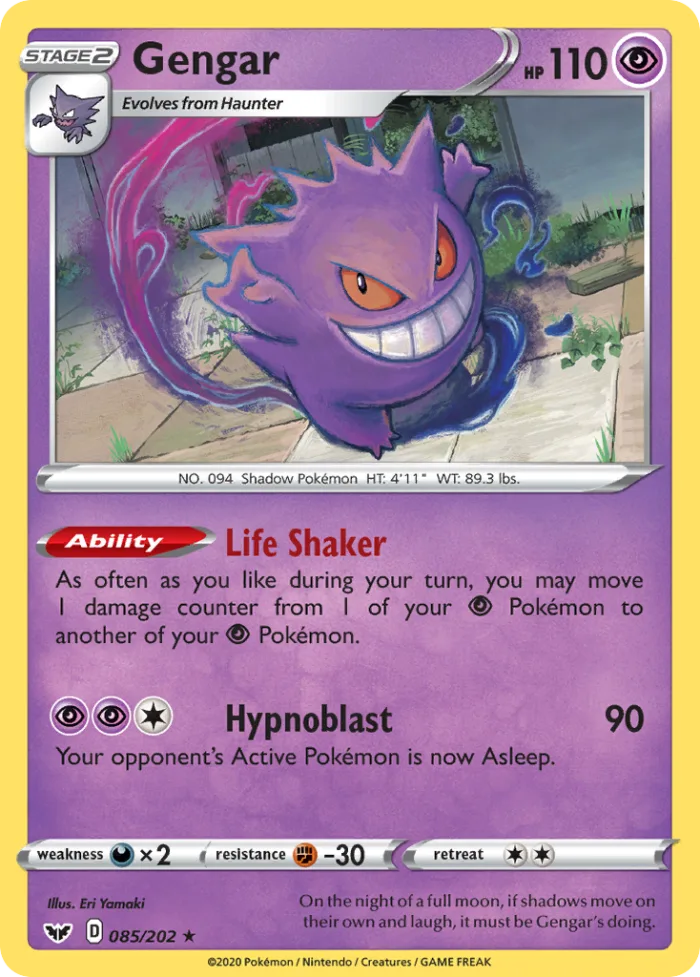 Gengar #85 Sword & Shield Pokemon card