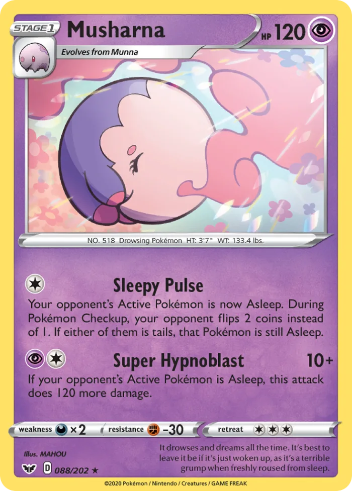 Musharna #88 Sword & Shield Pokemon card