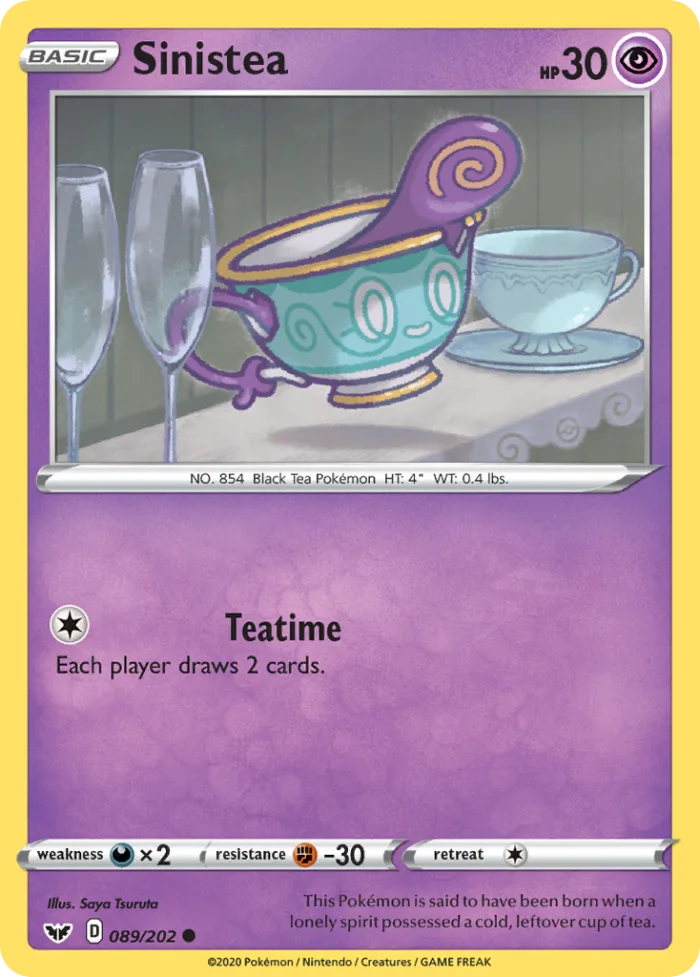 Sinistea #89 Sword & Shield Pokemon card