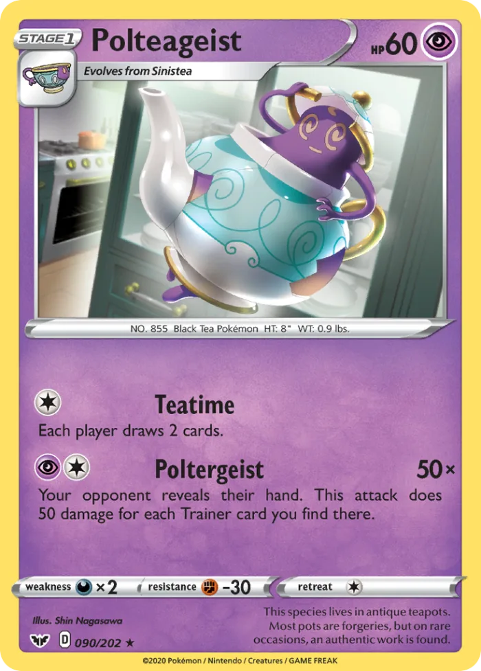 Polteageist #90 Sword & Shield Pokemon card