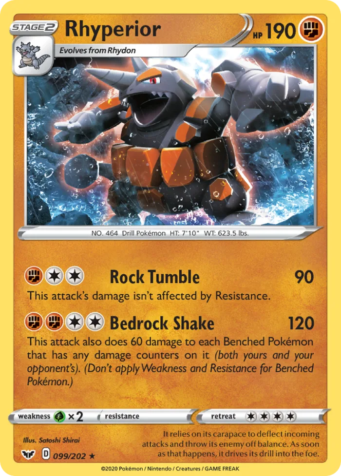 Rhyperior #99 Sword & Shield Pokemon card