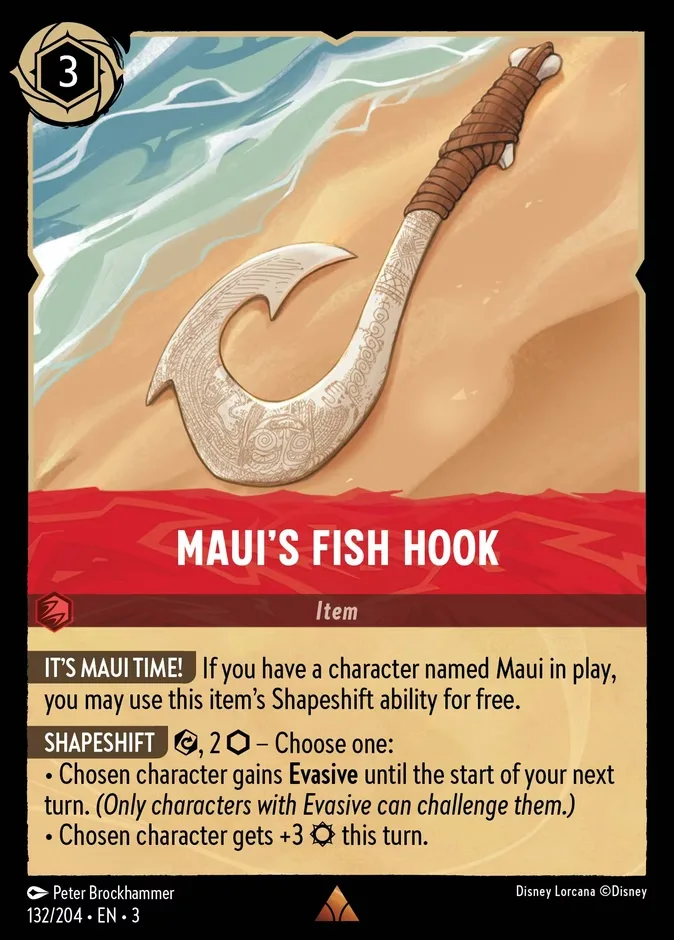 Maui's Fish Hook #132 Into the Inklands Disney Lorcana card