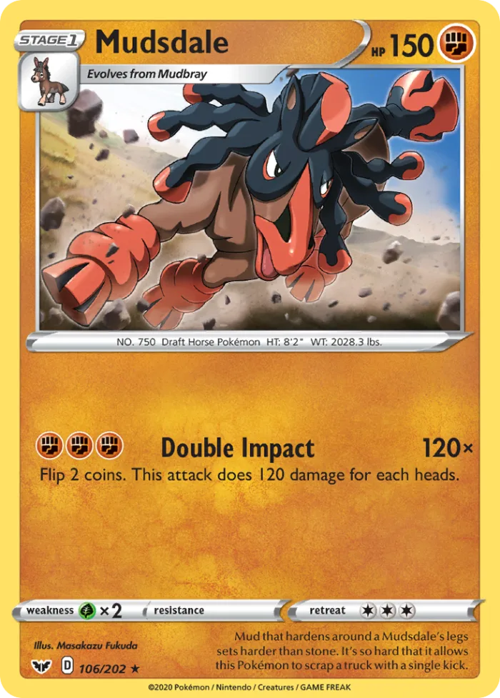 Mudsdale #106 Sword & Shield Pokemon card