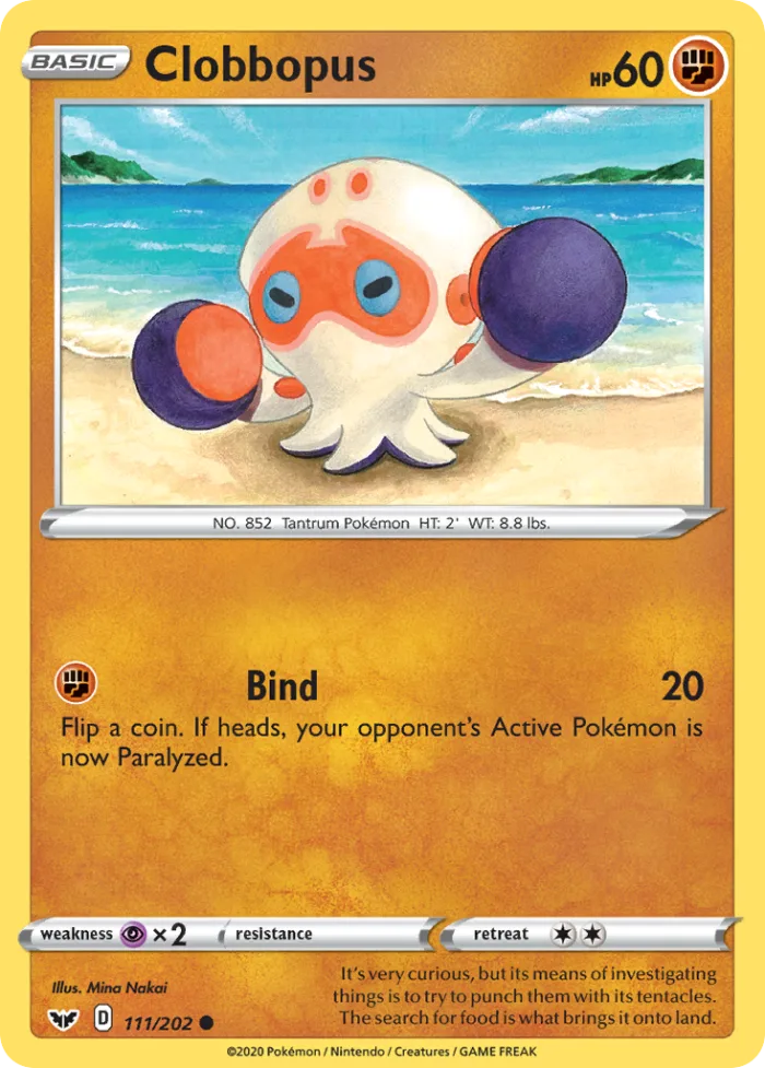 Clobbopus #111 Sword & Shield Pokemon card