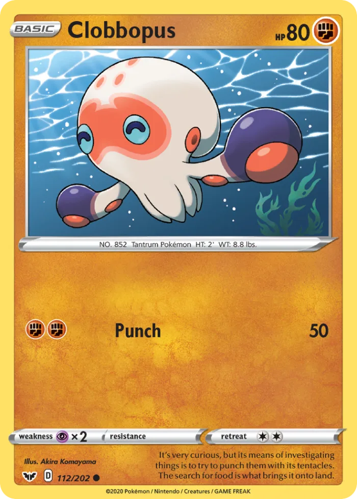 Clobbopus #112 Sword & Shield Pokemon card
