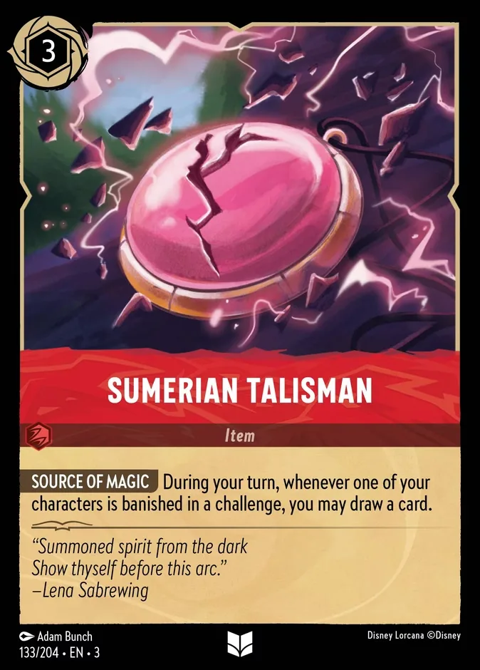 Sumerian Talisman #133 Into the Inklands Disney Lorcana card