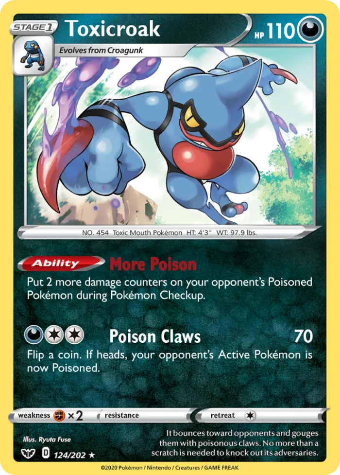 Toxicroak #124 Sword & Shield Pokemon card