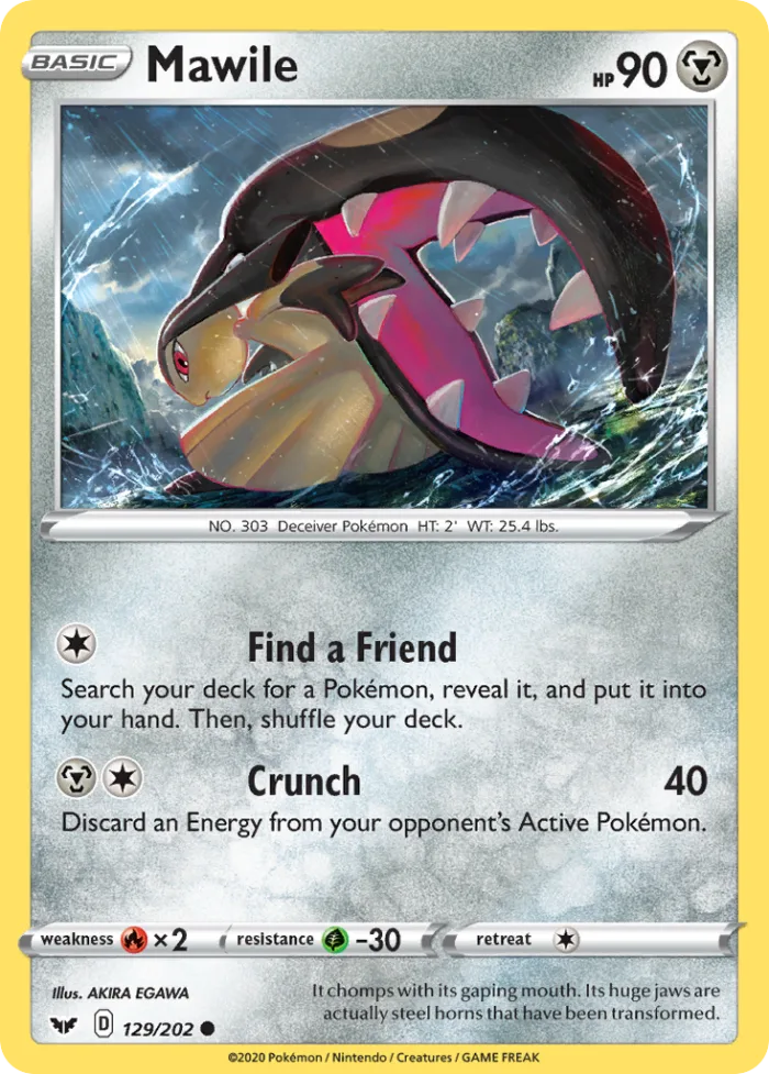 Mawile #129 Sword & Shield Pokemon card