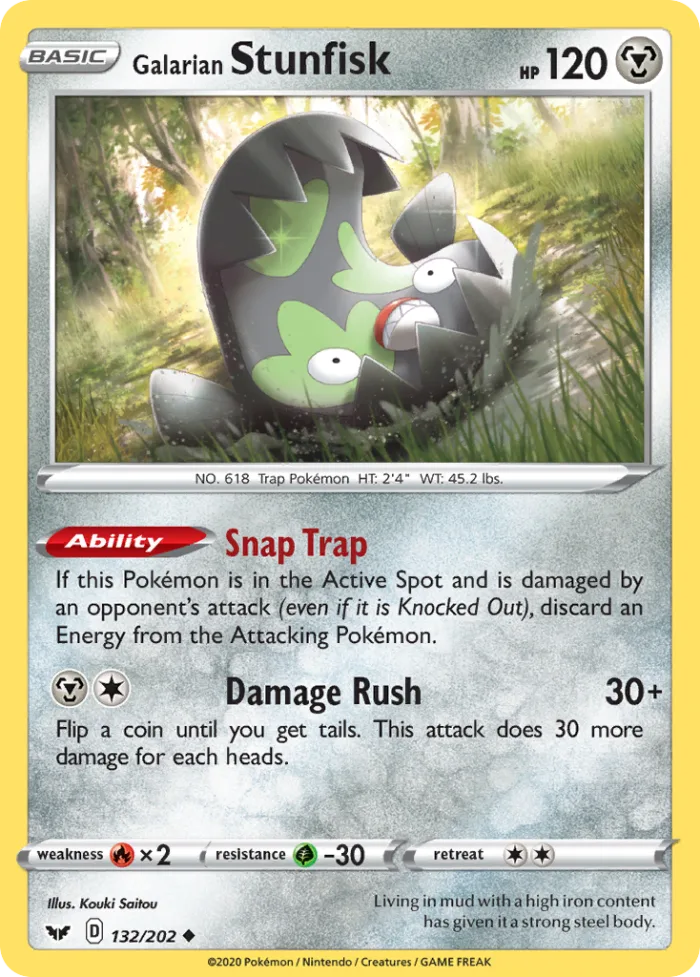 Galarian Stunfisk #132 Sword & Shield Pokemon card