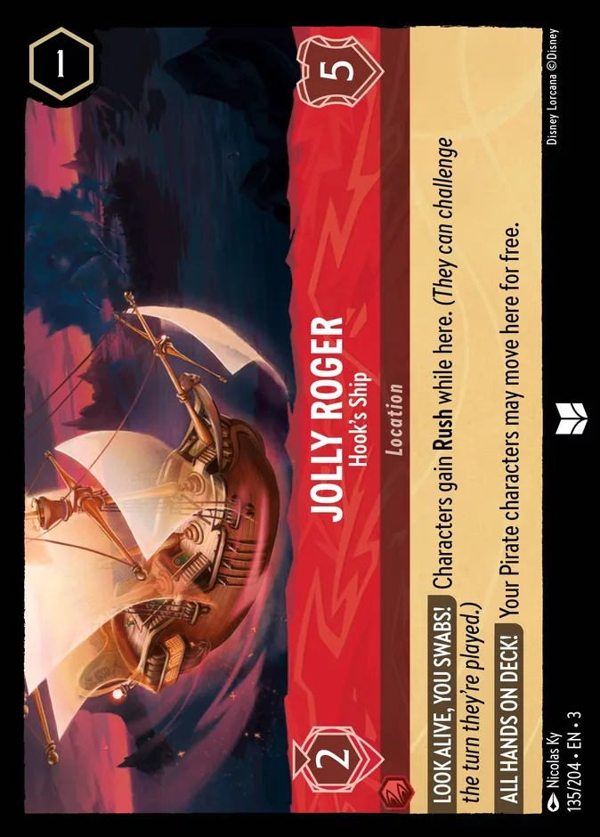 Jolly Roger #135 Into the Inklands Disney Lorcana card