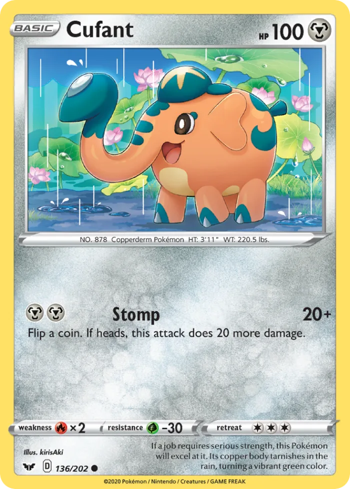 Cufant #136 Sword & Shield Pokemon card
