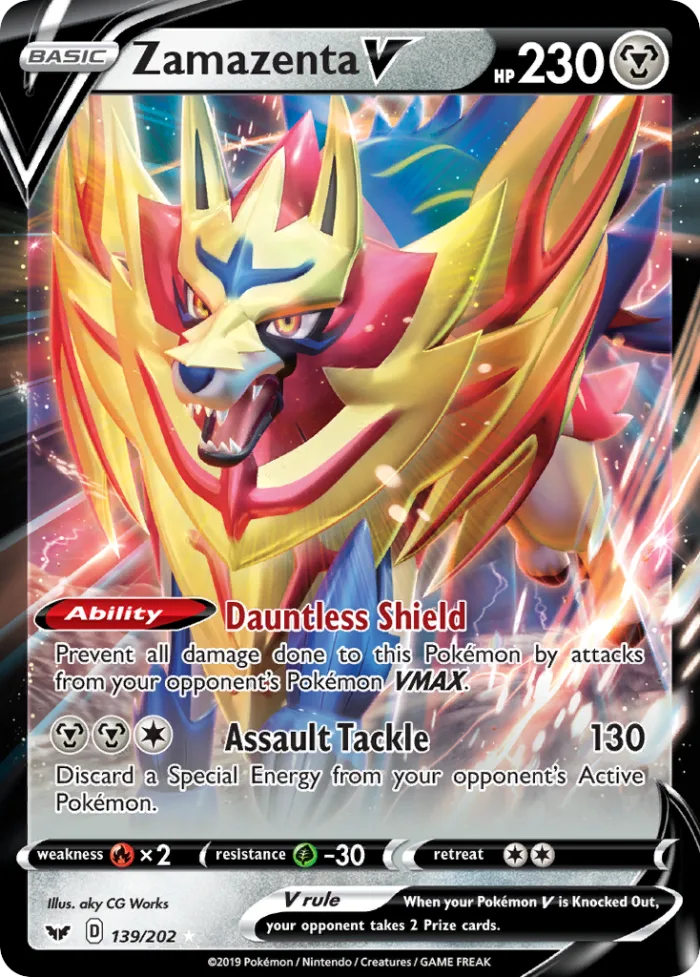 Zamazenta V #139 Sword & Shield Pokemon card