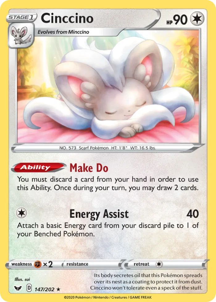 Cinccino #147 Sword & Shield Pokemon card