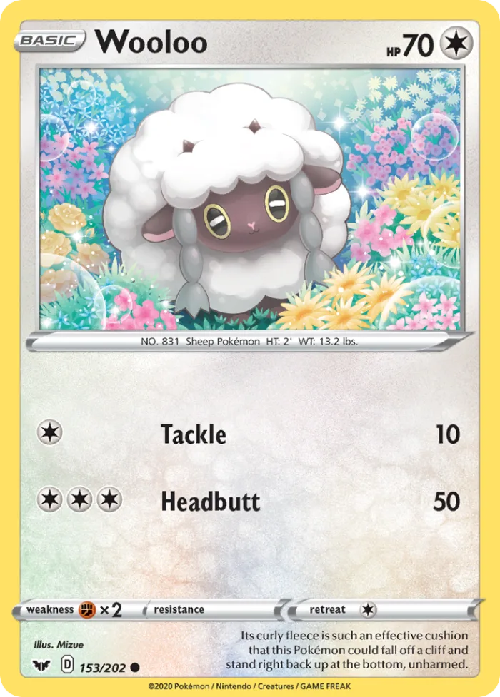 Wooloo #153 Sword & Shield Pokemon card