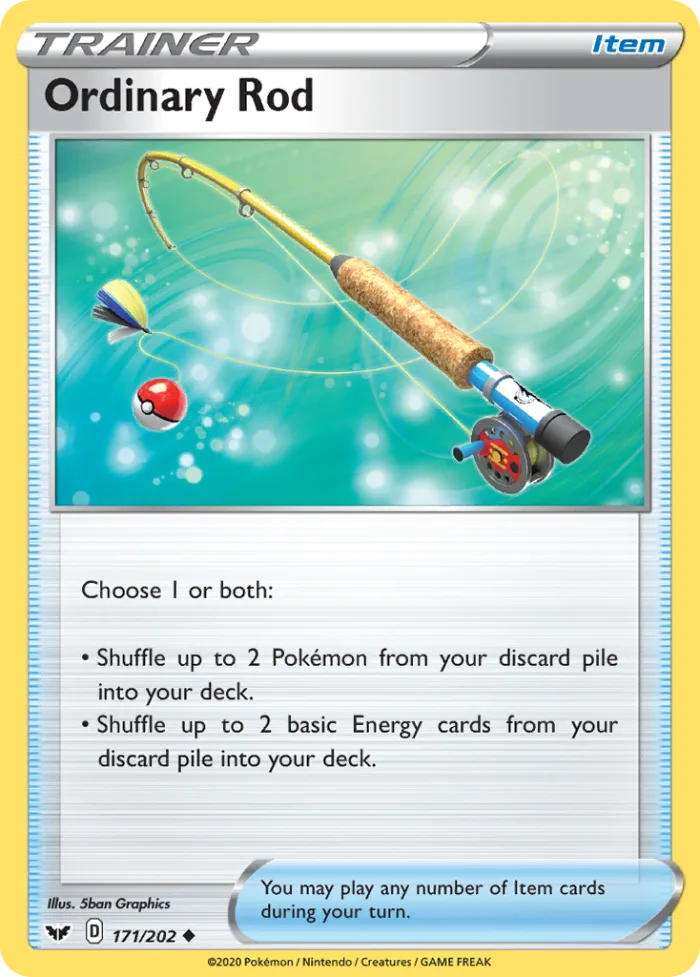 Ordinary Rod #171 Sword & Shield Pokemon card