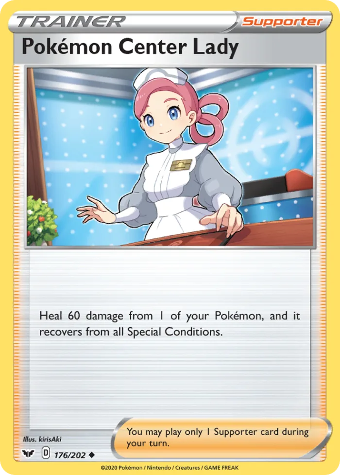 Pokémon Center Lady #176 Sword & Shield Pokemon card