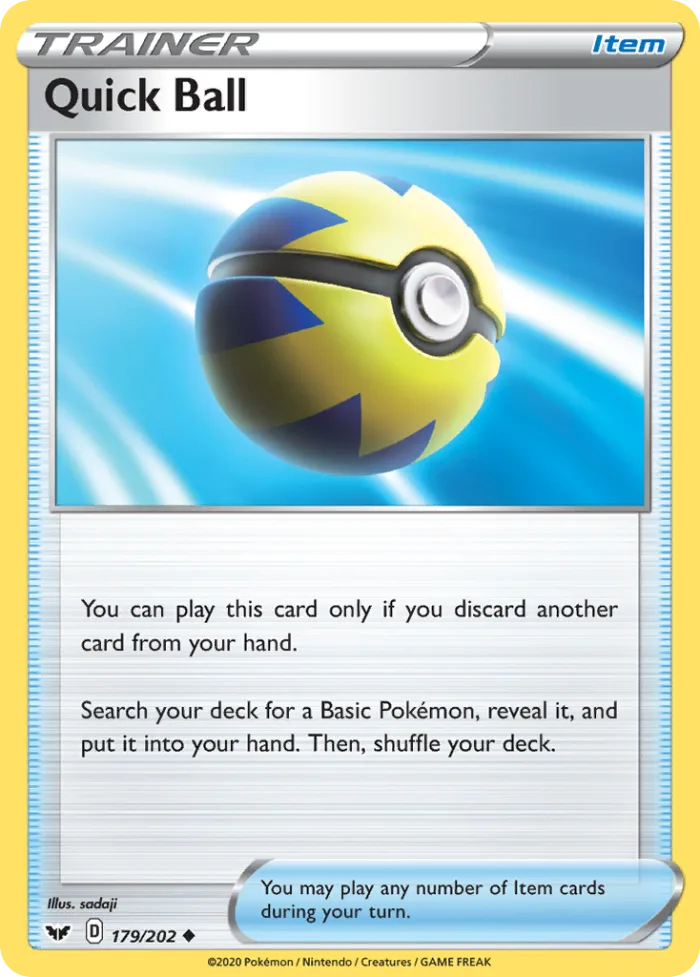 Quick Ball #179 Sword & Shield Pokemon card