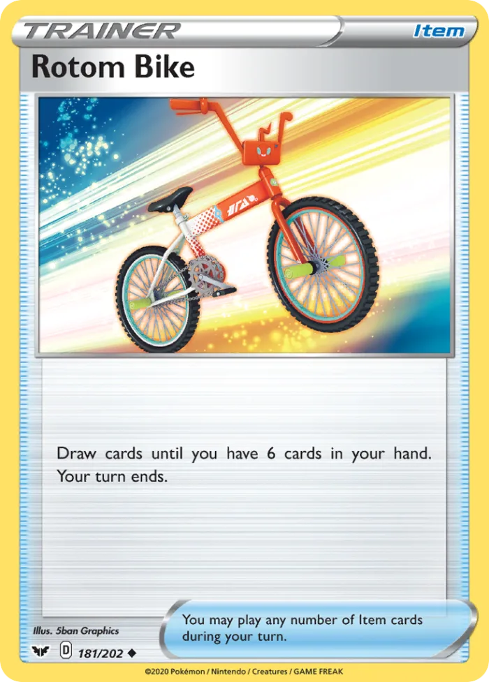 Rotom Bike #181 Sword & Shield Pokemon card