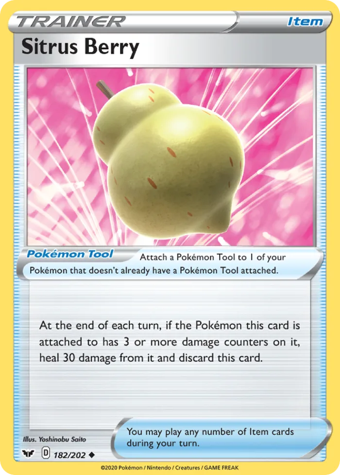 Sitrus Berry #182 Sword & Shield Pokemon card