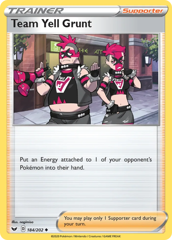 Team Yell Grunt #184 Sword & Shield Pokemon card