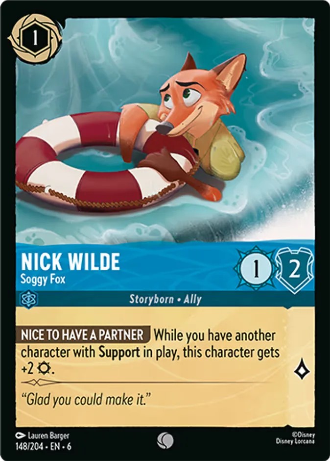 Nick Wilde #148 Azurite Sea Disney Lorcana card