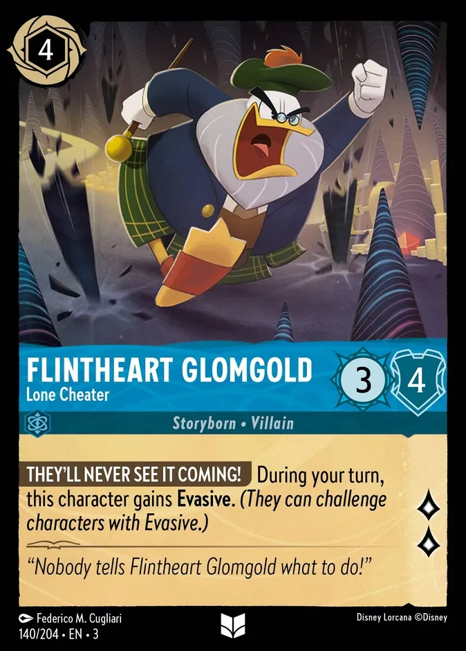 Flintheart Glomgold #140 Into the Inklands Disney Lorcana card