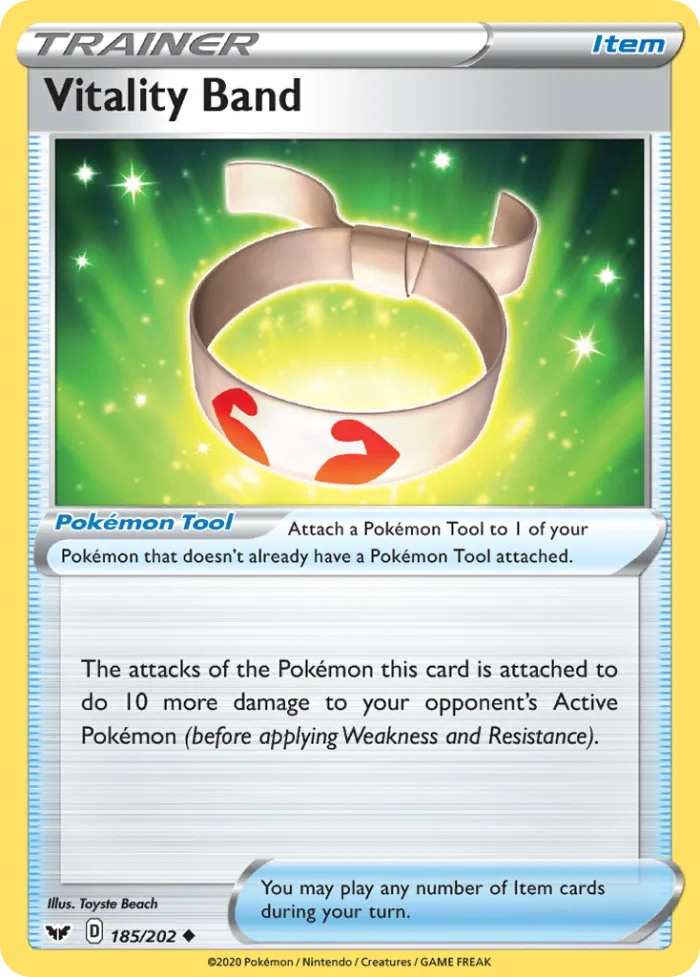 Vitality Band #185 Sword & Shield Pokemon card