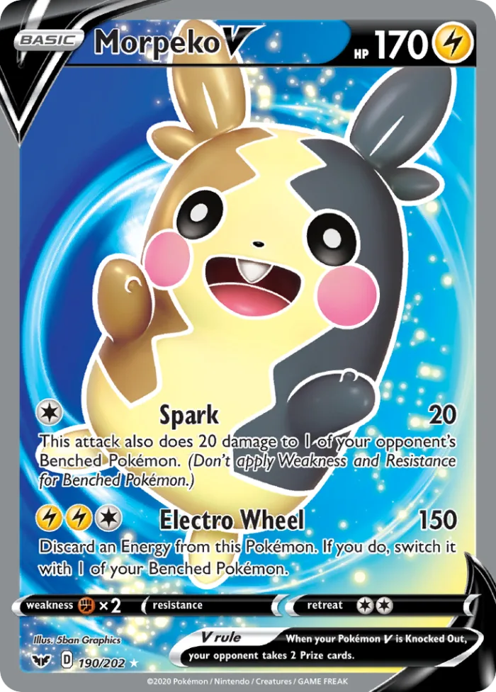 Morpeko V #190 Sword & Shield Pokemon card