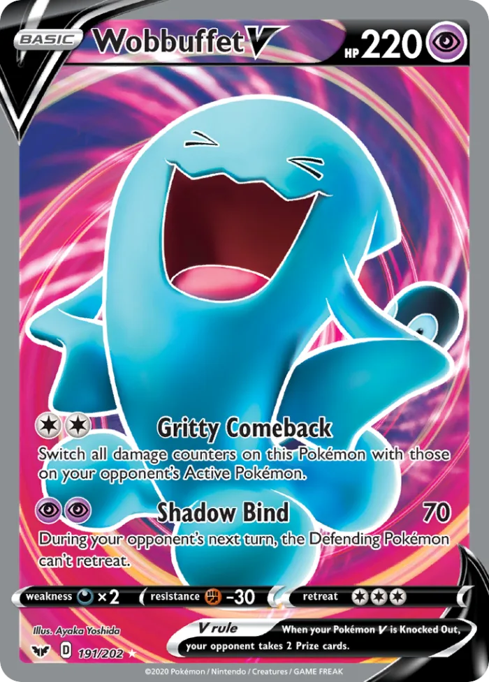 Wobbuffet V #191 Sword & Shield Pokemon card