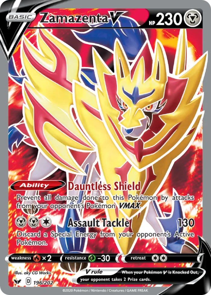 Zamazenta V #196 Sword & Shield Pokemon card