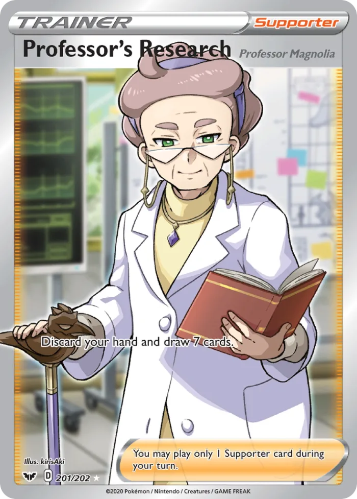 Professor's Research (Professor Magnolia) #201 Sword & Shield Pokemon card