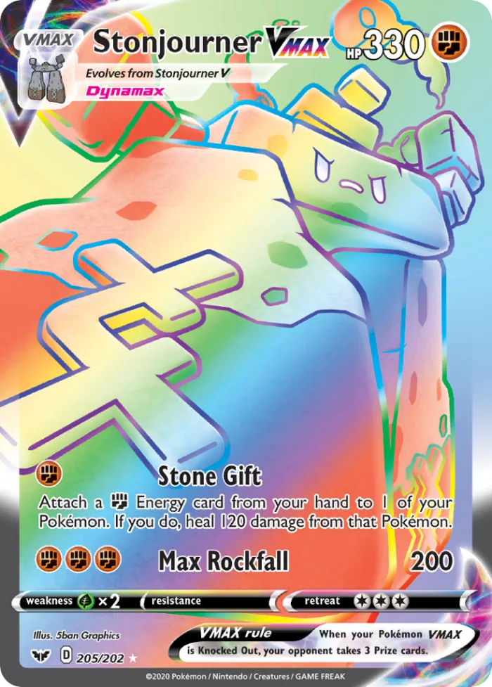 Stonjourner VMAX #205 Sword & Shield Pokemon card