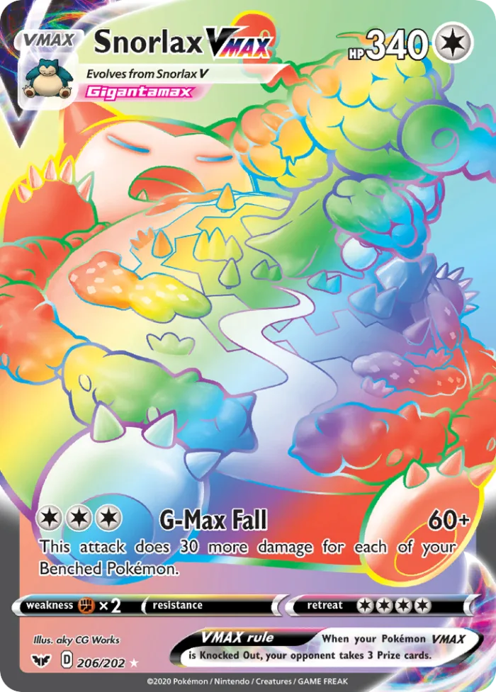 Snorlax VMAX #206 Sword & Shield Pokemon card