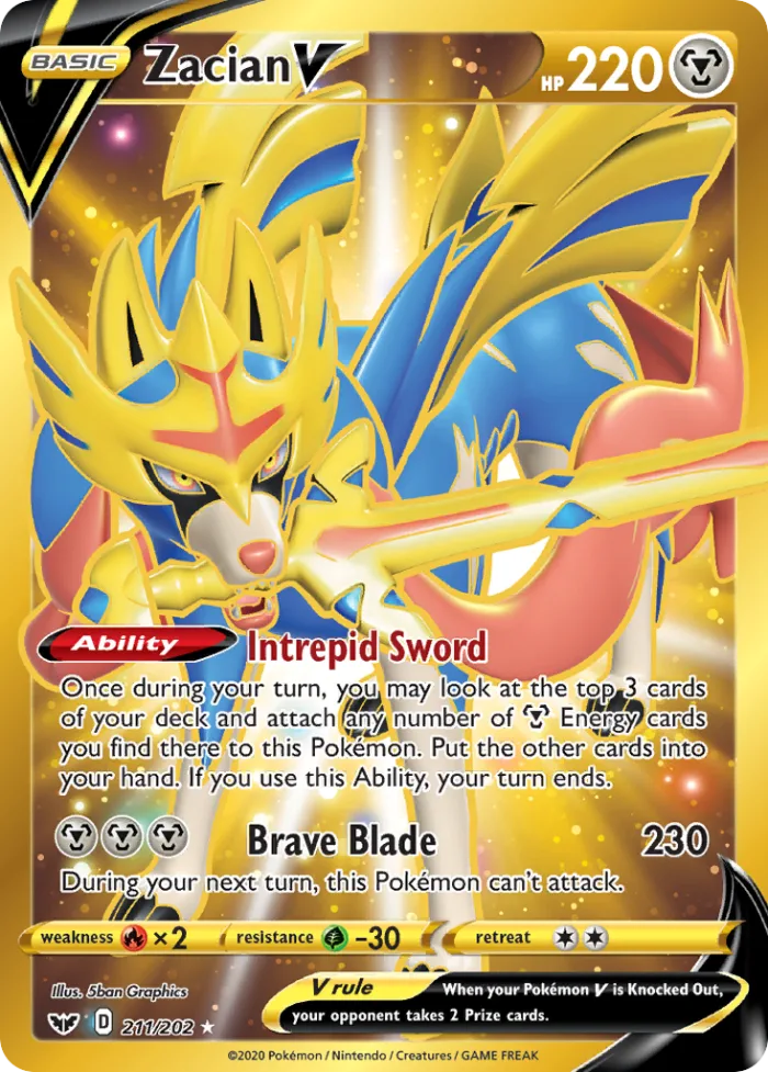 Zacian V #211 Sword & Shield Pokemon card