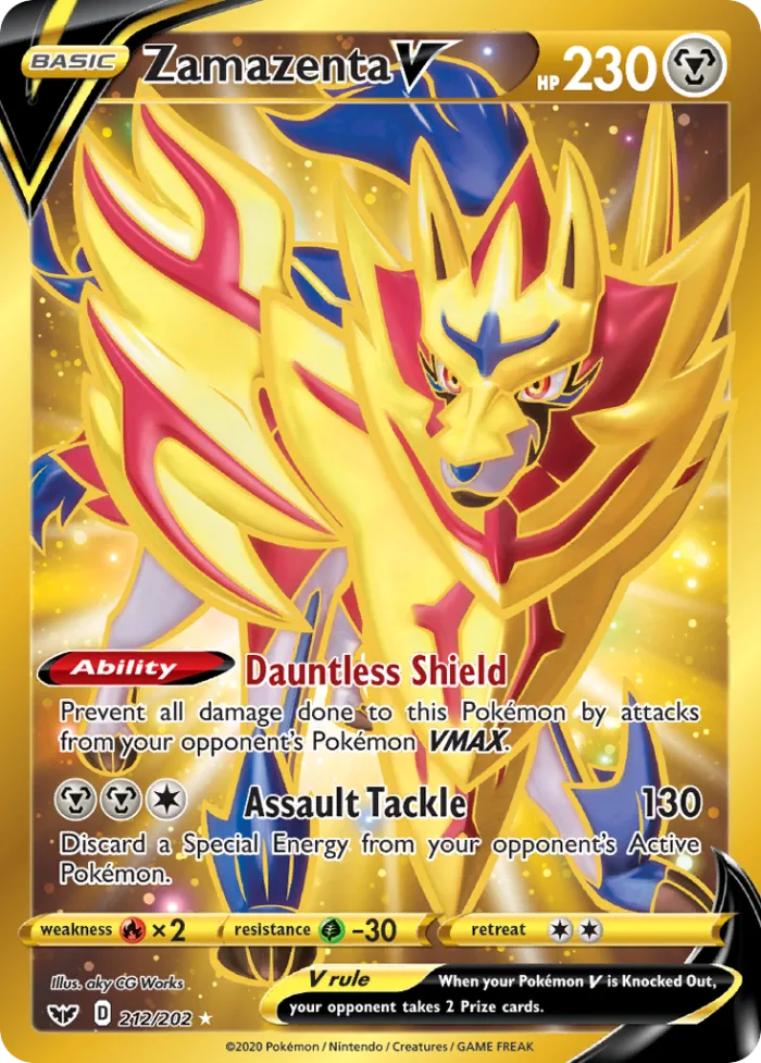 Zamazenta V #212 Sword & Shield Pokemon card