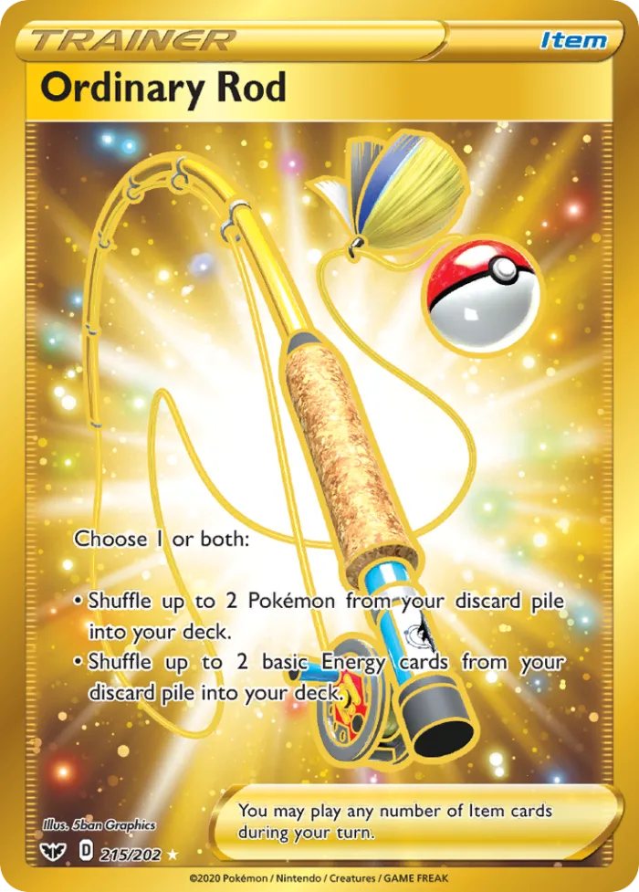Ordinary Rod #215 Sword & Shield Pokemon card