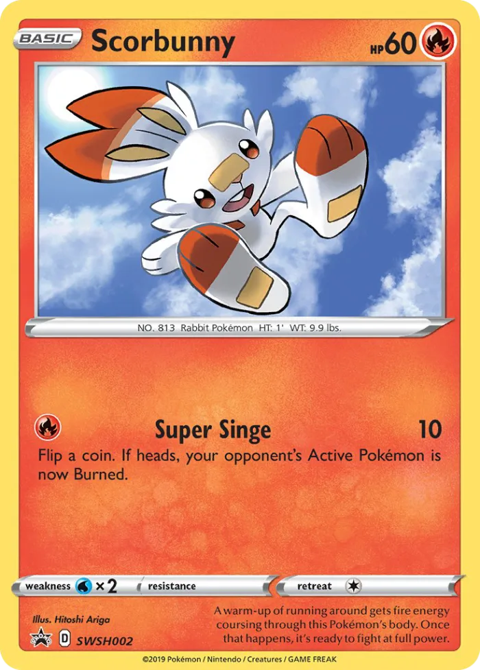 Scorbunny #SWSH002 SWSH Black Star Promos Pokemon card