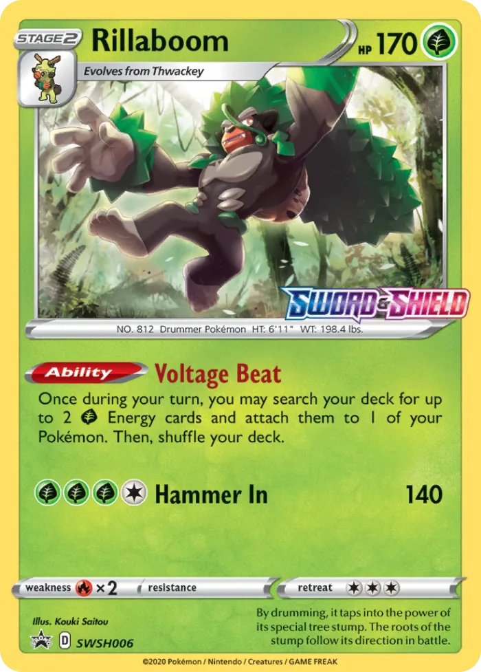 Rillaboom #SWSH006 SWSH Black Star Promos Pokemon card