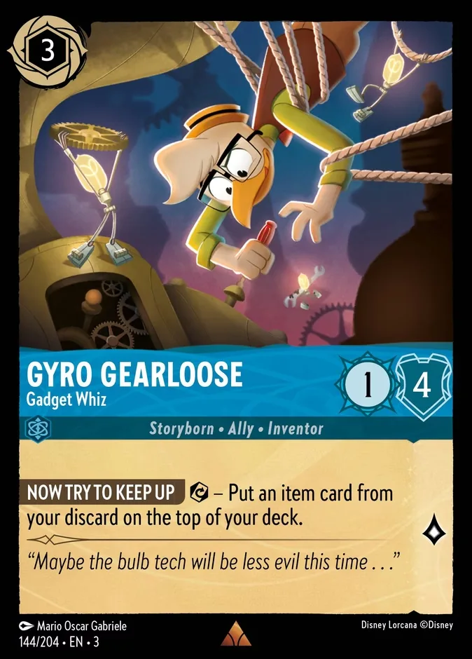 Gyro Gearloose #144 Into the Inklands Disney Lorcana card