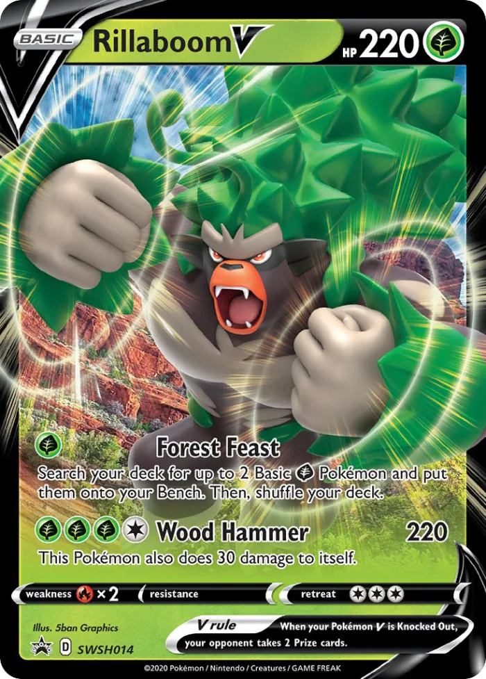 Rillaboom V #SWSH014 SWSH Black Star Promos Pokemon card