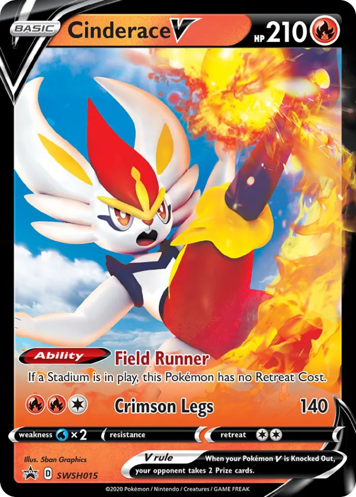 Cinderace V #SWSH015 SWSH Black Star Promos Pokemon card