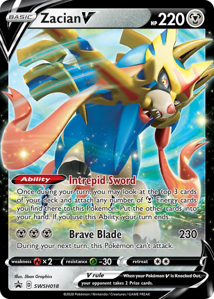 Zacian V #SWSH018 SWSH Black Star Promos Pokemon card