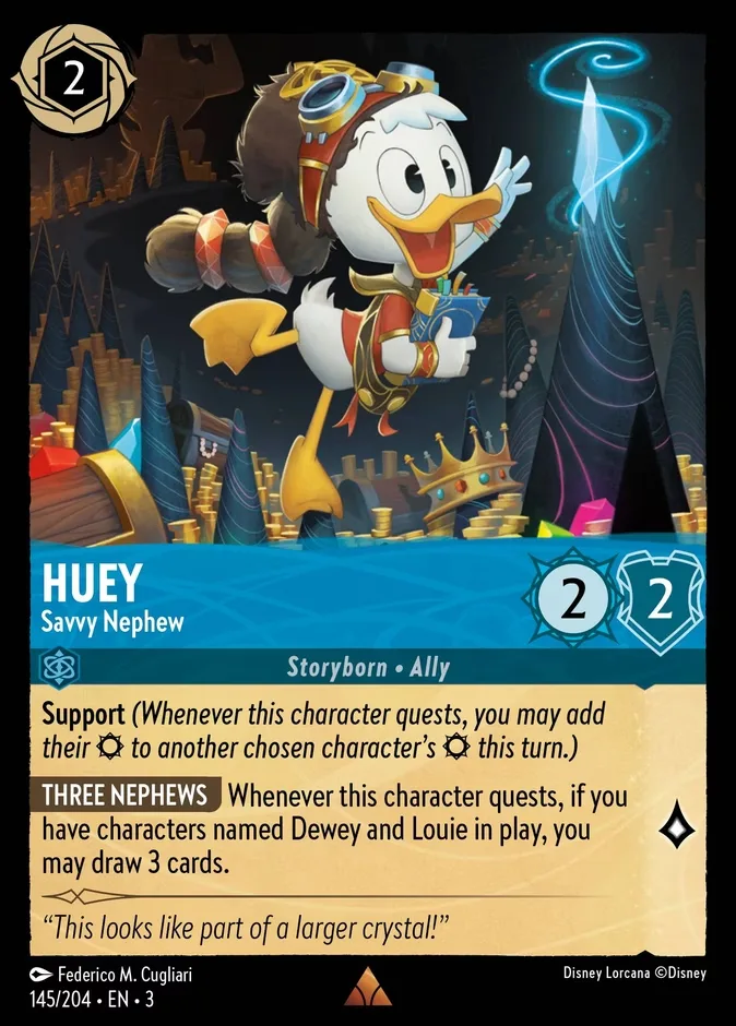 Huey #145 Into the Inklands Disney Lorcana card