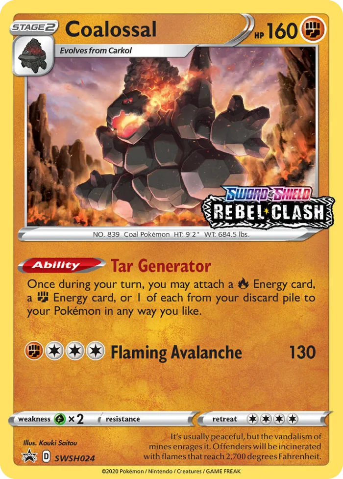 Coalossal #SWSH024 SWSH Black Star Promos Pokemon card